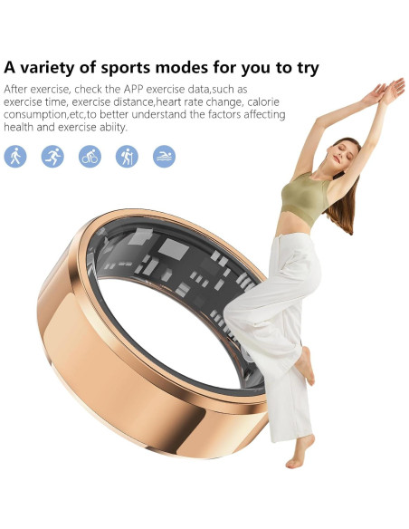 Anillo Inteligente GenXenon H-01 Oro Rosa - Monitoreo Salud 5ATM