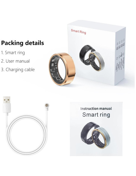 Anillo Inteligente GenXenon H-01 Oro Rosa - Monitoreo Salud 5ATM