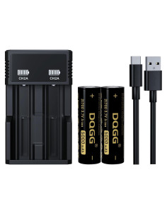 Batería Recargable 21700 PAOWANG 5000mAh Flat Top 2 Piezas