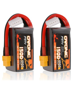 Batería Lipo OVONIC 14.8V 1500mAh 120C 4S XT60 Paquete de 2