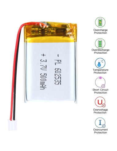 Batería Lipo 3.7V 500mAh AKZYTUE con conector JST PH2.0mm