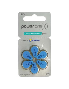 Baterías para Audífonos Power One P675 6 Unidades 1.45V