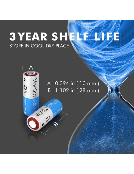 Batería Alcalina Voniko 23A 12V - Paquete de 6 Unidades