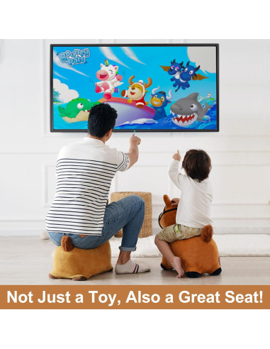 Caballo Saltarín Marrón iPlay, Juguete Inflable para Niños 18-36 Meses