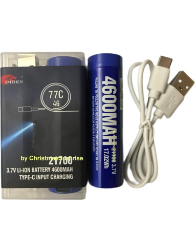 Cargador USB Tipo C IMREN 4600mAh Batería 3.7V 2 Pcs