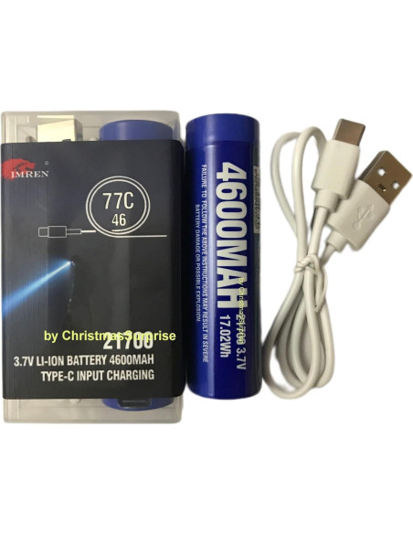 Cargador USB Tipo C IMREN 4600mAh Batería 3.7V 2 Pcs