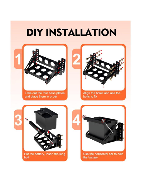 Bandeja de Montaje de Batería Lupar Ajustable 27x17.9x19.1 cm