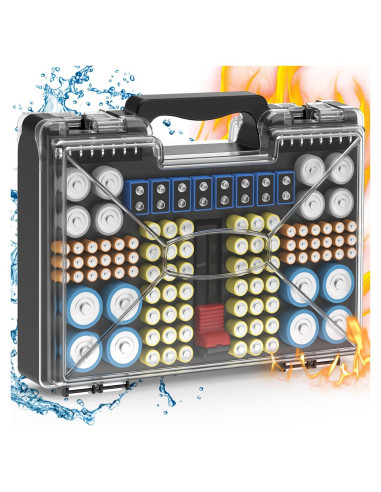 Organizador de Baterías Oachimo con Probador - Almacena 185+ Baterías