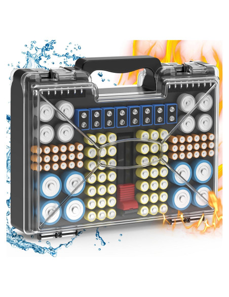 Organizador de Baterías Oachimo con Probador - Almacena 185+ Baterías