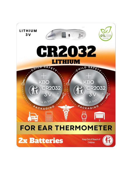 Kit de Baterías CR2032 para Termómetro de Oído - 2 Unidades