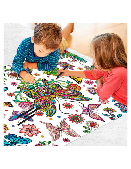 Mantel para Colorear ZJDHPTY Mariposa 80x110 cm con Globos
