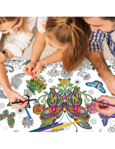 Mantel para Colorear ZJDHPTY Mariposa 80x110 cm con Globos