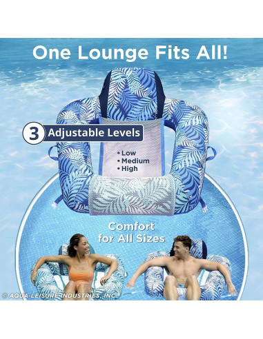 Flotador Silla de Piscina Aqua LEISURE Azul Helecho 106.68x101.6cm