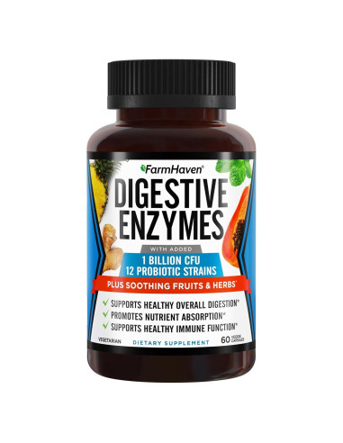 Enzimas Digestivas FarmHaven 60 Cápsulas Vegetariano