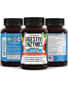 Enzimas Digestivas FarmHaven 60 Cápsulas Vegetariano 2