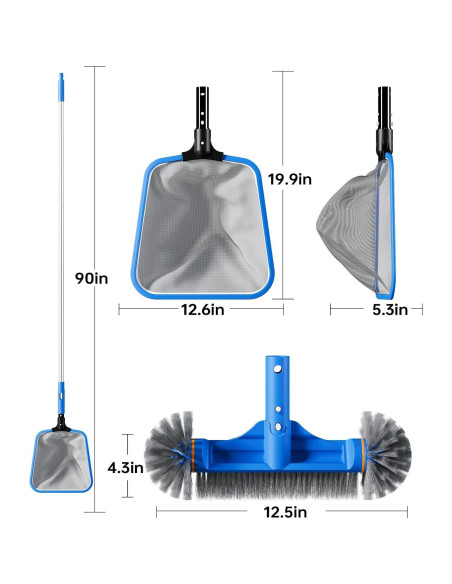Kit de Limpieza de Piscina Sepetrel con Red y Cepillo 30cm