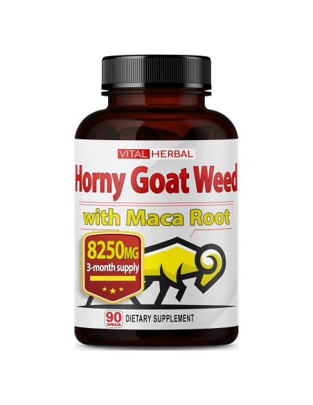 Cápsulas Vital Herbal Horny Goat Weed 90 Unidades Energía