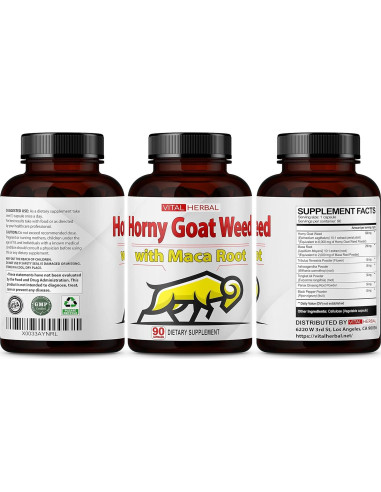 Cápsulas Vital Herbal Horny Goat Weed 90 Unidades Energía