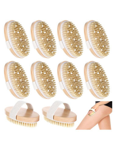 10 Cepillos Corporales Exfoliantes Tobeelec 12.5x6.5cm
