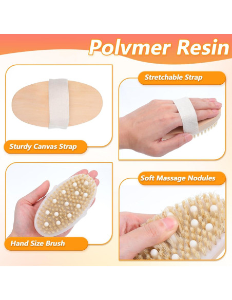 10 Cepillos Corporales Exfoliantes Tobeelec 12.5x6.5cm