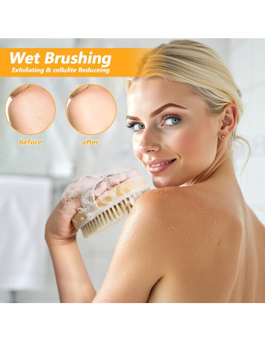 10 Cepillos Corporales Exfoliantes Tobeelec 12.5x6.5cm