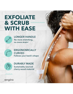 Cepillo de Espalda Rengra - Mango Largo 50.8 cm - Cerdas Naturales 2