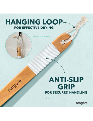 Cepillo de Espalda Rengra - Mango Largo 50.8 cm - Cerdas Naturales