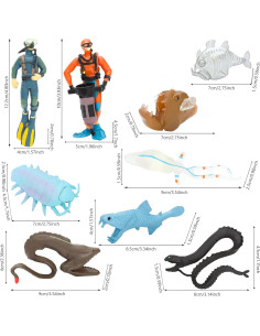 Figuras de Buceadores y Criaturas Marinas ONEST - 10 Piezas 2