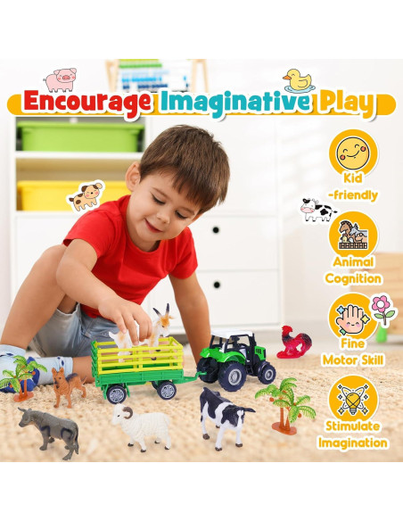 Juguetes de Animales de Granja ZapWhiz 36 Piezas Educativos