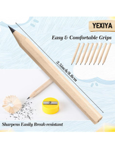 Lápices de Golf Yexiya Mini 80 Pcs Hexagonal Amarillo 2