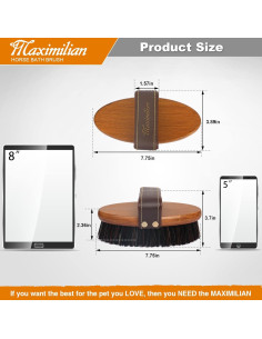 Cepillo de Cuerpo Duro MAXIMILIAN para Caballos - Marrón 2