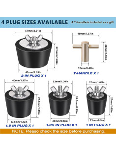 Paquete de 4 Tapones de Goma para Piscina Vizava - 1 a 2" 2