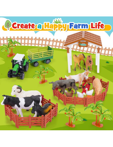 Juguetes de Animales de Granja ZapWhiz 36 Piezas Educativos