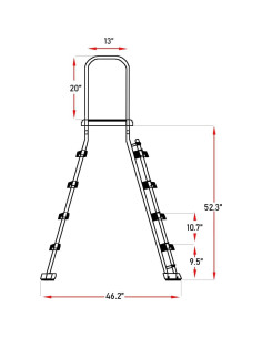 Escalera A-Frame Swimline para Piscinas Elevadas 5 Escalones 2