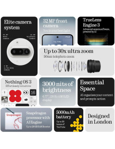 Nothing Phone (3a) Smartphone 6.77" AMOLED 50MP Negro 2