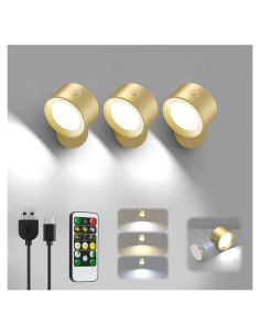 Lámpara de Pared LED Racokky 3 Temperaturas 3000mAh Oro