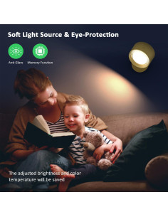 Lámpara de Pared LED Racokky 3 Temperaturas 3000mAh Oro 2