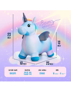 Caballo Saltarín Inflable Unicornio Everich 31x15x22 cm 2
