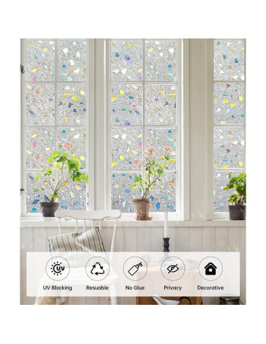 Película de Privacidad DULEIXUFHEE 60x200 cm Vinilo 3D