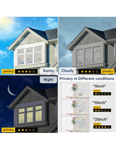 Película de Privacidad DULEIXUFHEE 60x200 cm Vinilo 3D