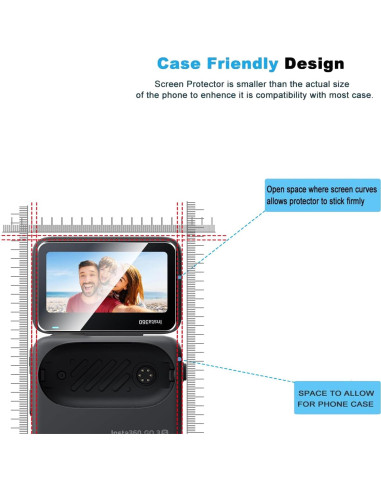 Paquete de 2 Protectores de Pantalla y Lente Natbok para Insta360 GO 3S