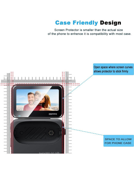 Paquete de 2 Protectores de Pantalla y Lente Natbok para Insta360 GO 3S