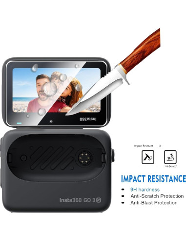 Paquete de 2 Protectores de Pantalla y Lente Natbok para Insta360 GO 3S