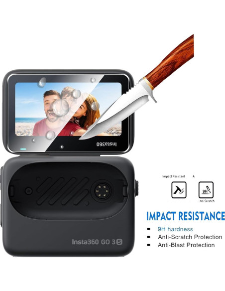 Paquete de 2 Protectores de Pantalla y Lente Natbok para Insta360 GO 3S