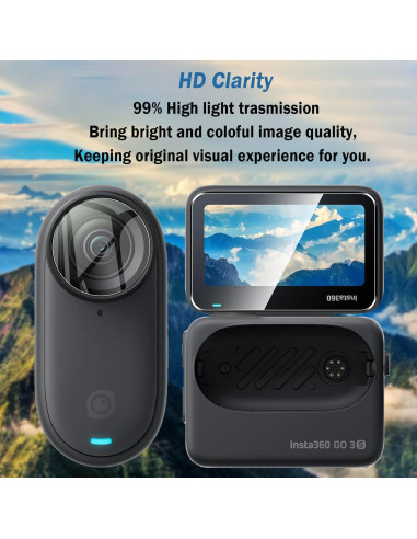 Paquete de 2 Protectores de Pantalla y Lente Natbok para Insta360 GO 3S