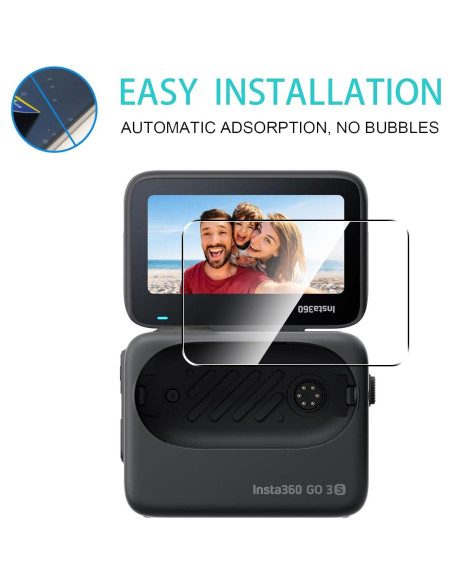 Paquete de 2 Protectores de Pantalla y Lente Natbok para Insta360 GO 3S