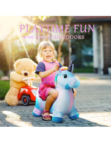 Caballo Saltarín Inflable Unicornio Everich 31x15x22 cm