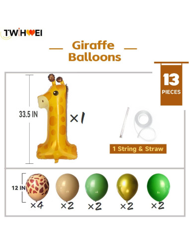 Globo Jirafa Salvaje 40 Pulgadas TWIHWEI Fiesta Cumpleaños