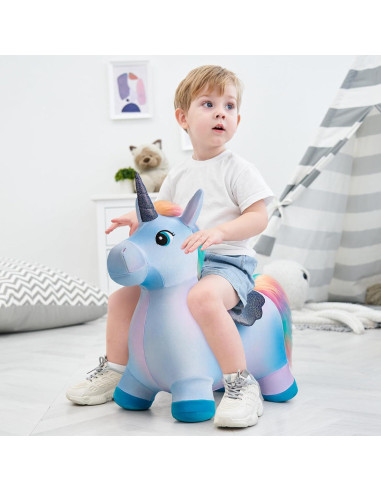 Caballo Saltarín Inflable Unicornio Everich 31x15x22 cm