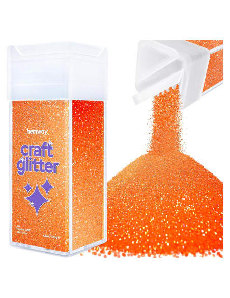 Brillo Hemway 130g Durazno Fluorescente Microfino para Manualidades